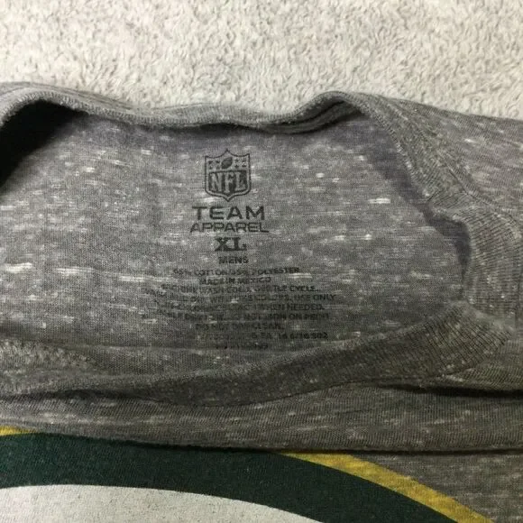 Green Bay Packers Shirt Mens XL Gray Short Sleeves NFL Team apparel Football Tee - Picture 3 of 6